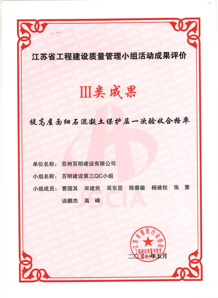 江蘇省QCIII類成果